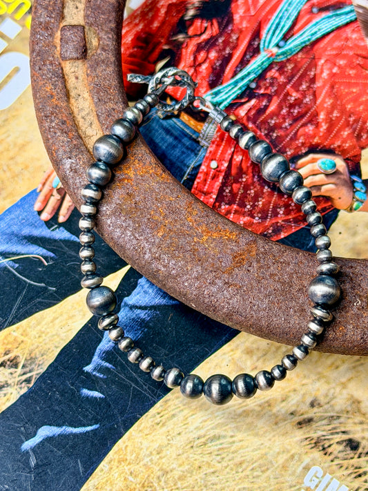 Desert Pearl Mixed Bead Toggle Bracelet Sterling Silver