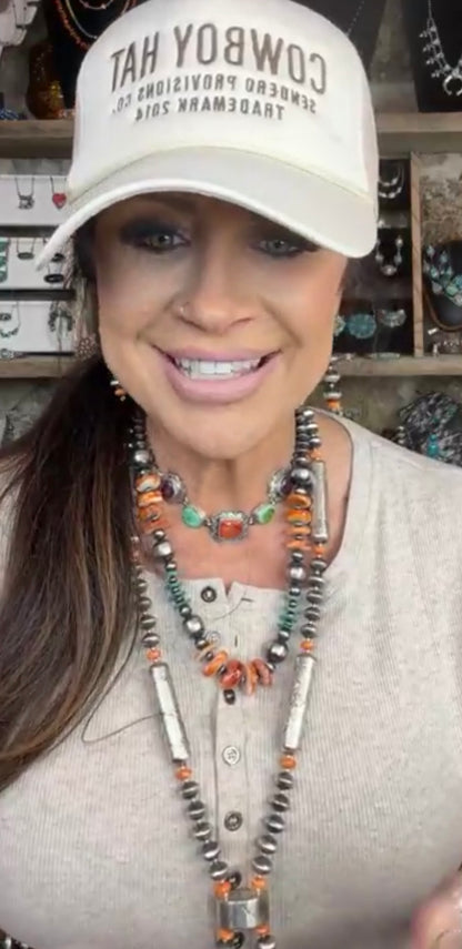Sharon Cooley 34” Spiny Oyster Navajo Pearl Jacla Set