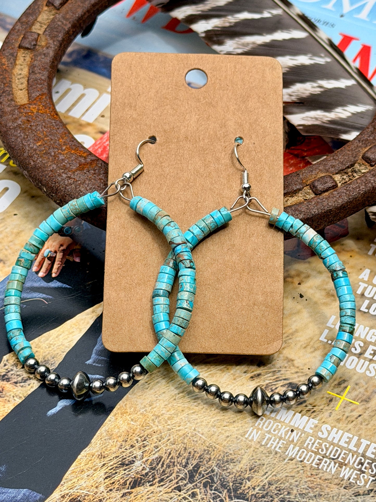 Hoop Earrings with Sterling Silver Pearls