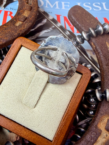 Authentic Gaspeite Ring size 7.5 by Samuel Yellowhair