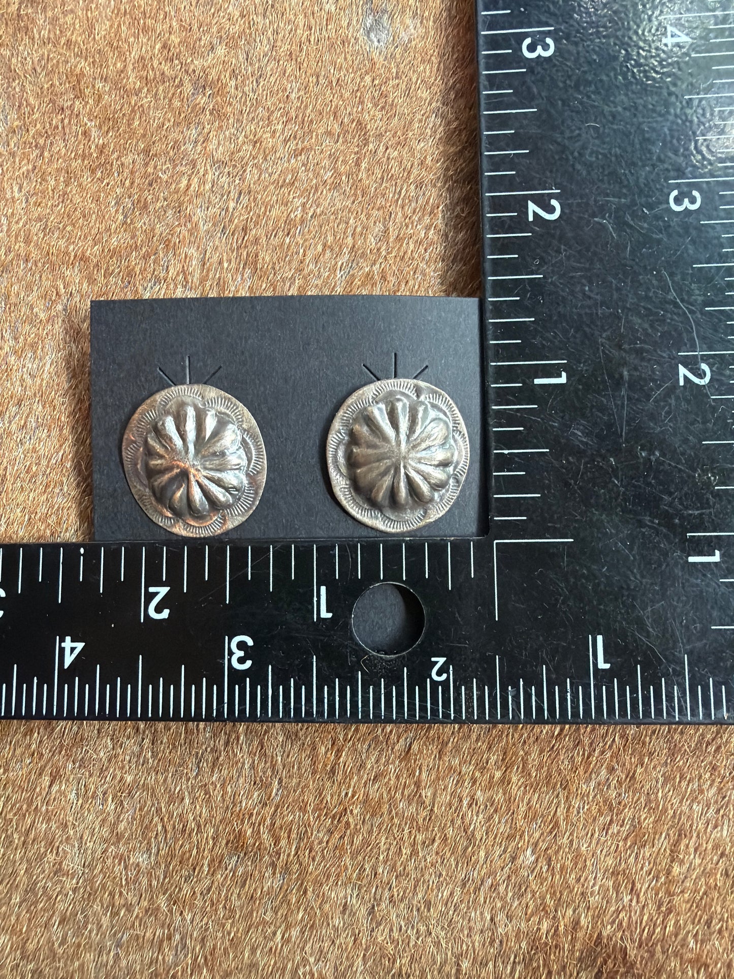 Concho Sterling Silver Earrings by Joan Begay