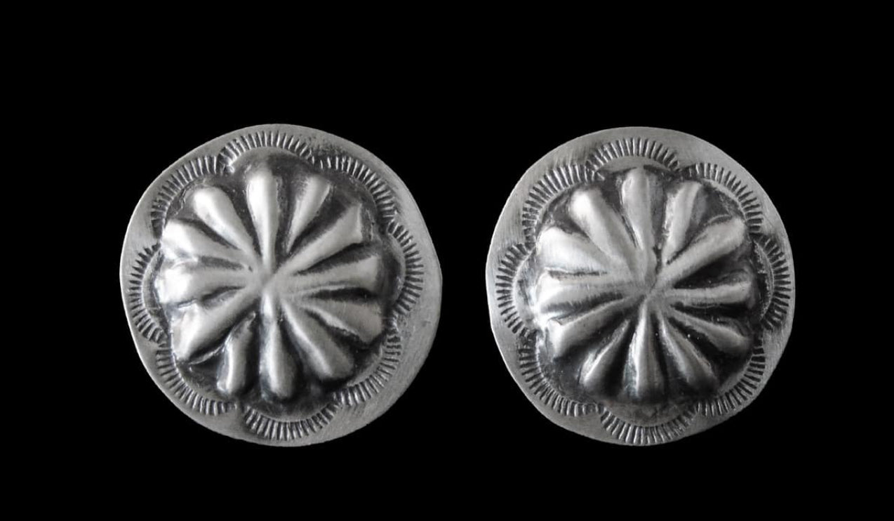 Concho Sterling Silver Earrings by Joan Begay