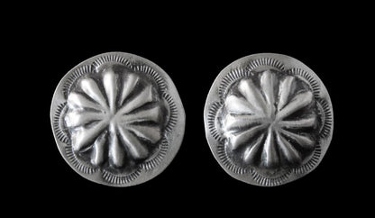 Concho Sterling Silver Earrings by Joan Begay