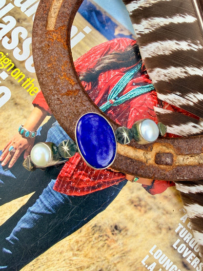 Authentic Chimeny Butte Lapis and Mother of Pearl Cuff