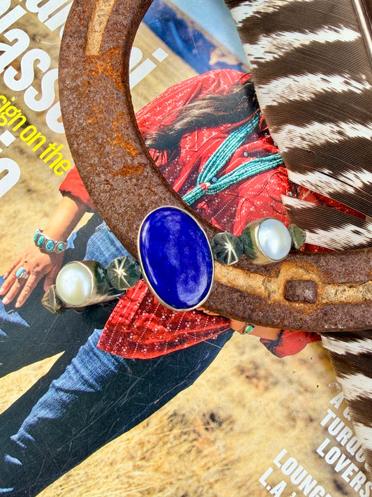Authentic Chimeny Butte Lapis and Mother of Pearl Cuff
