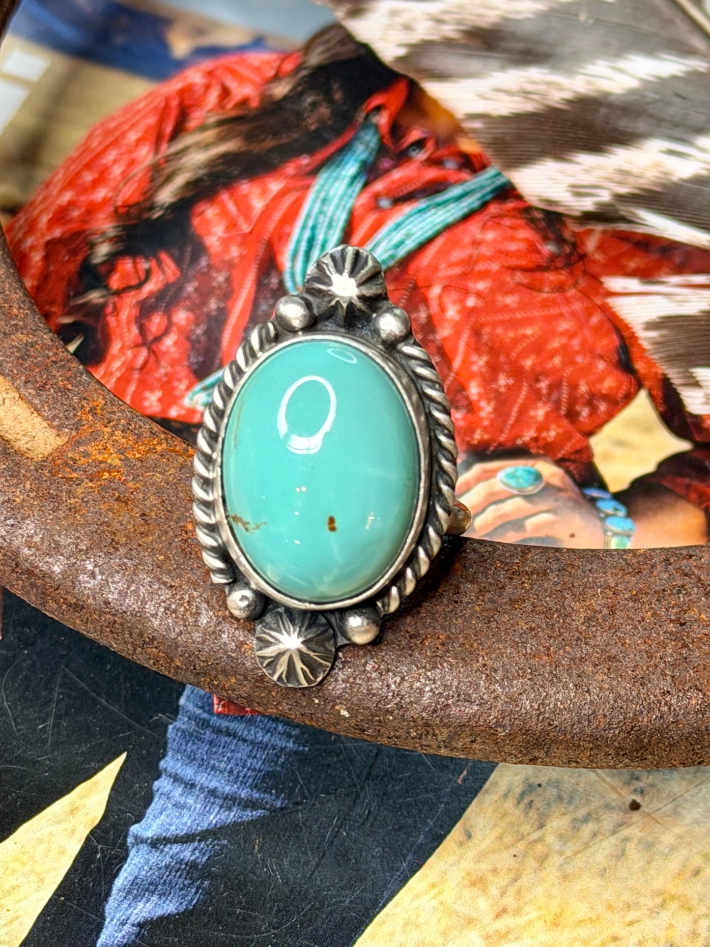 Native Made Adjustable Turquoise Ring