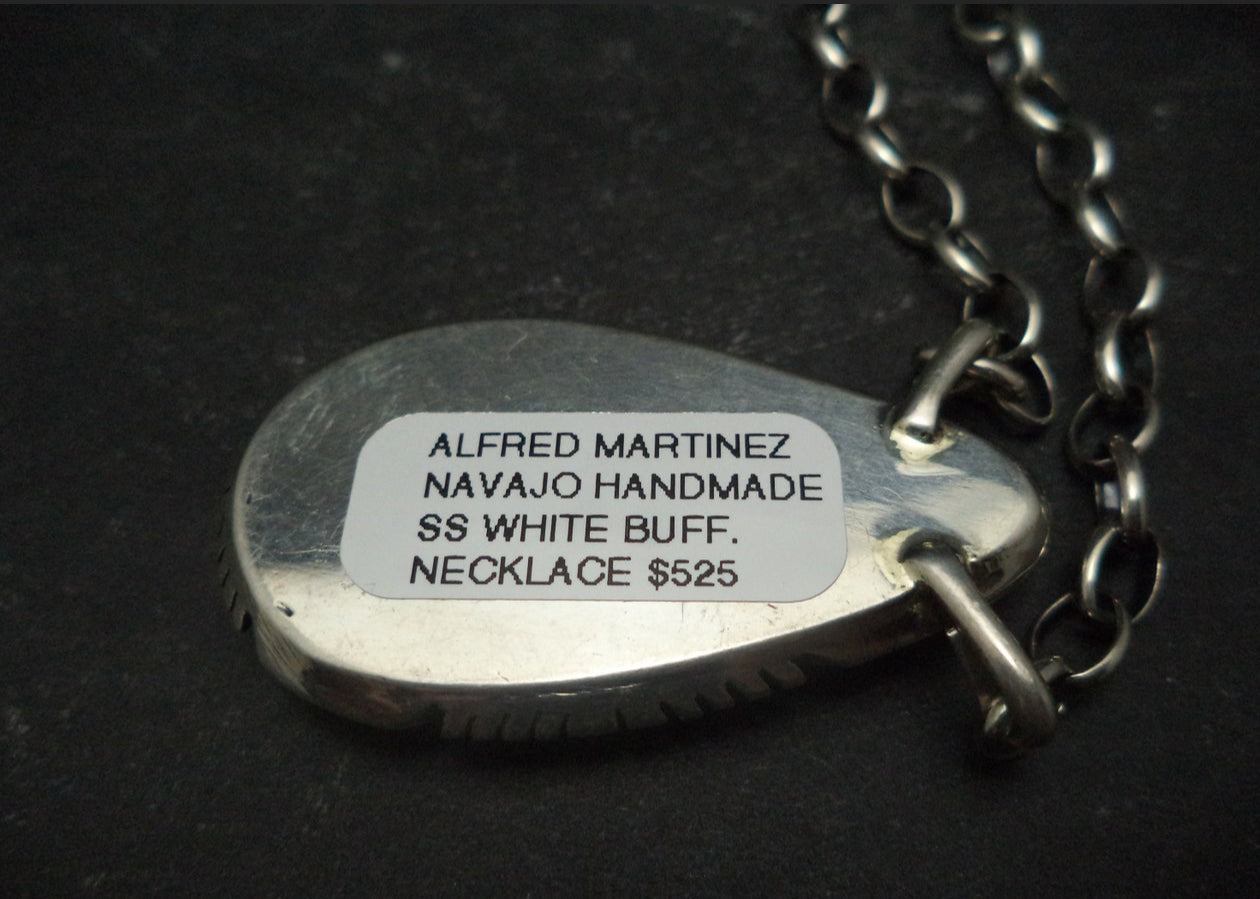 Native Made White Buffalo Necklace by Artist Alfred Martinez