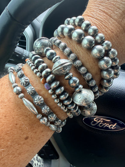 HANDCRAFTED STERLING SILVER STUDDED CUFF BRACELET