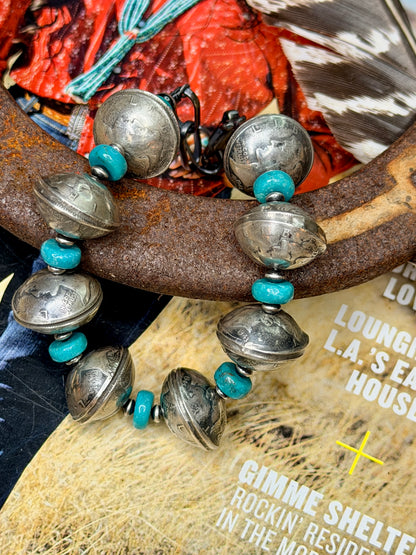 Mercury Dime Coin Bracelet with Turquoise Stones