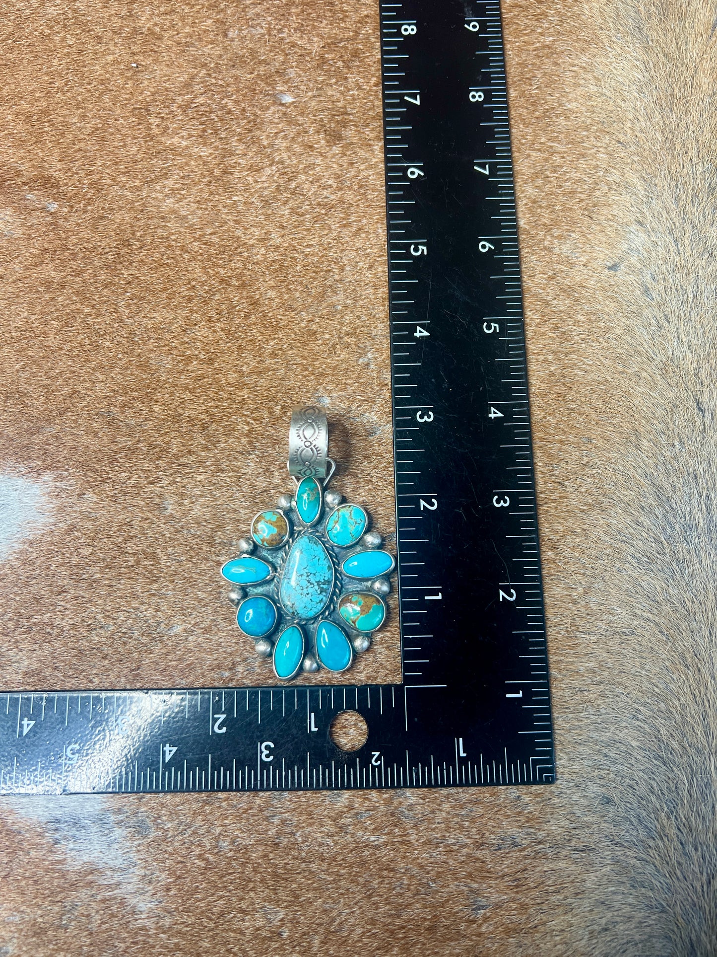 Large Cluster Turquoise Pendant by Geraldine James