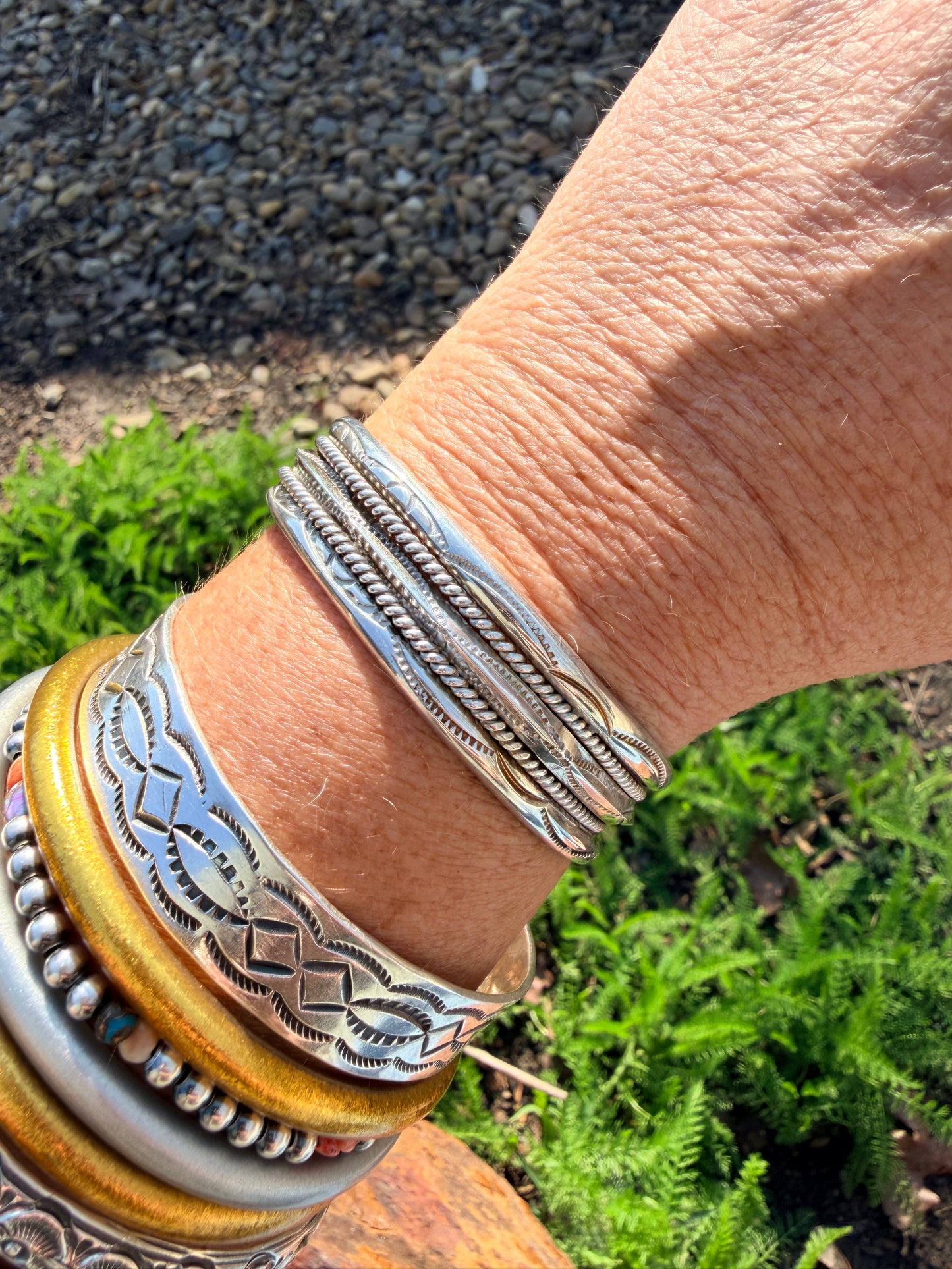Authentic Vintage Native American Navajo Sterling Silver Cuff by Tahe