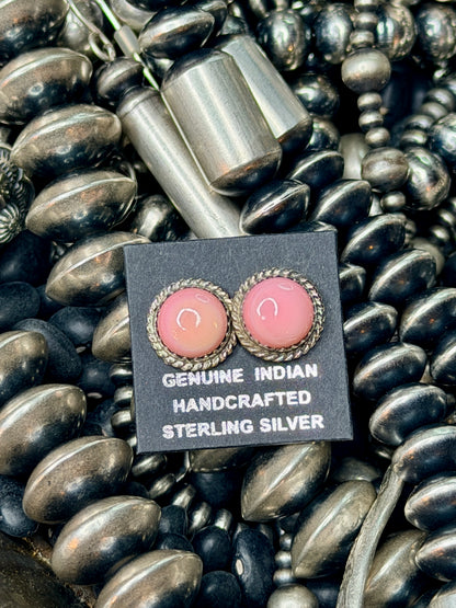 Genuine Pink Conch Studs