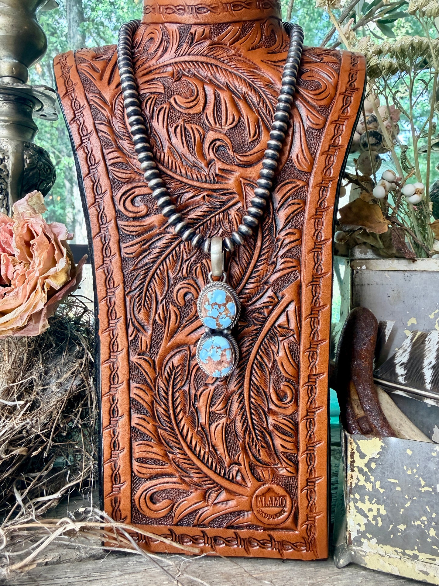 Darrin Livingston Golden Hills Turquoise & Sterling Silver Pendant