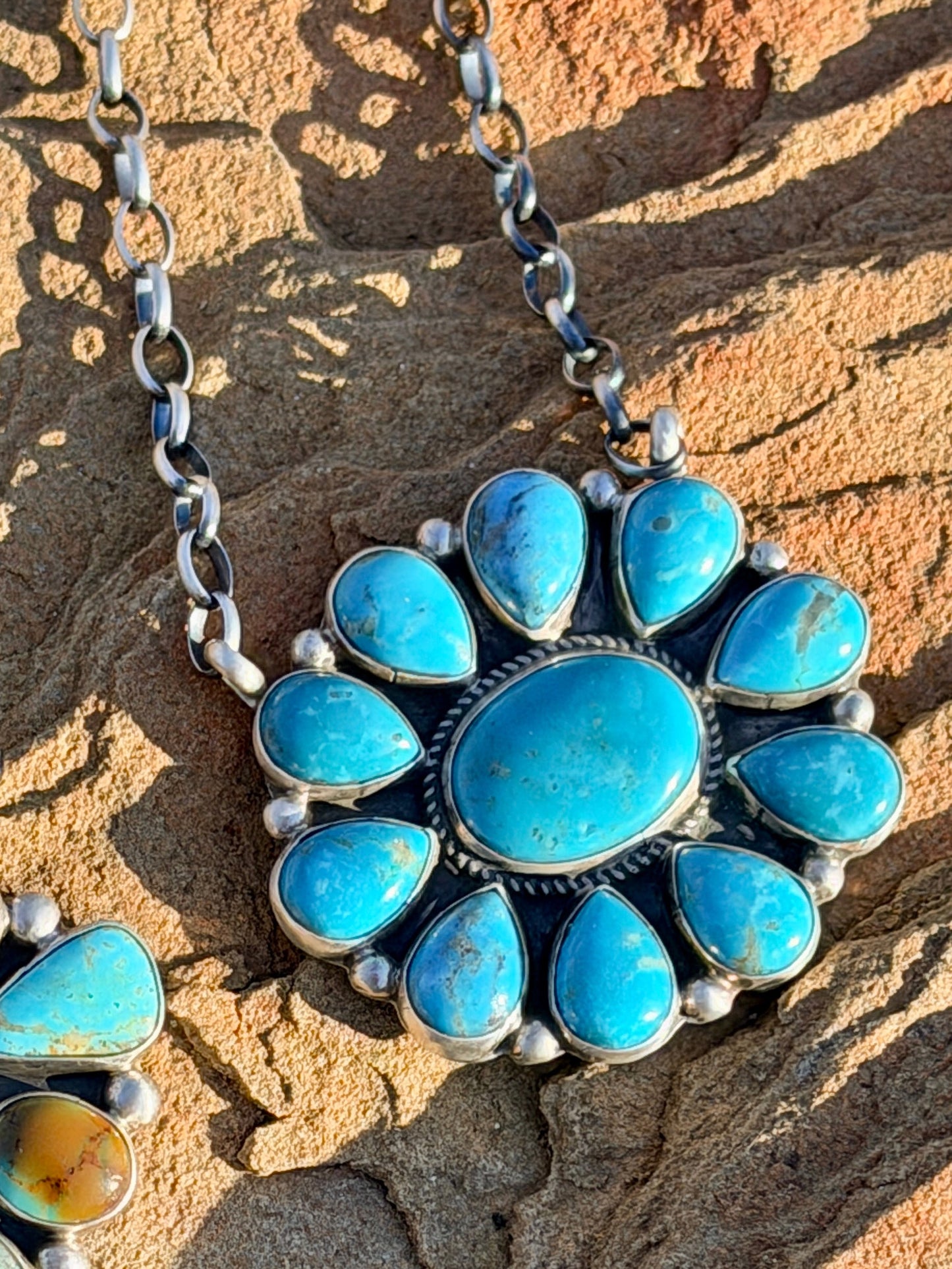 Large Turquoise Cluster Necklace by Geraldine James