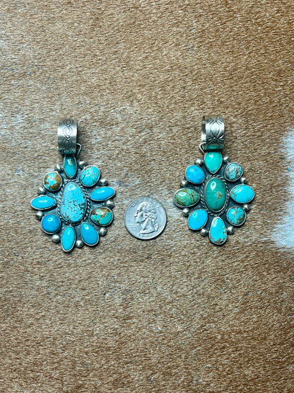 Large Cluster Turquoise Pendant by Geraldine James