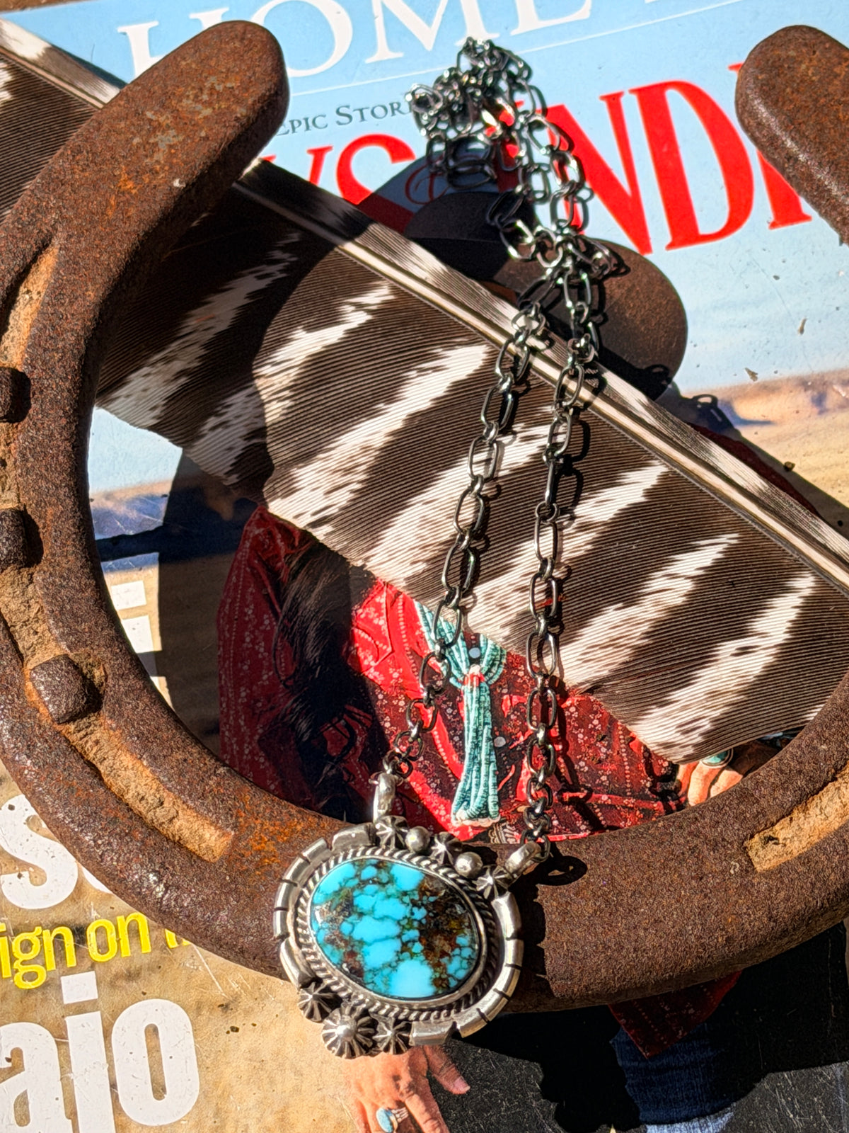 Kingman Web Necklace by Samuel Yellowhair 20”