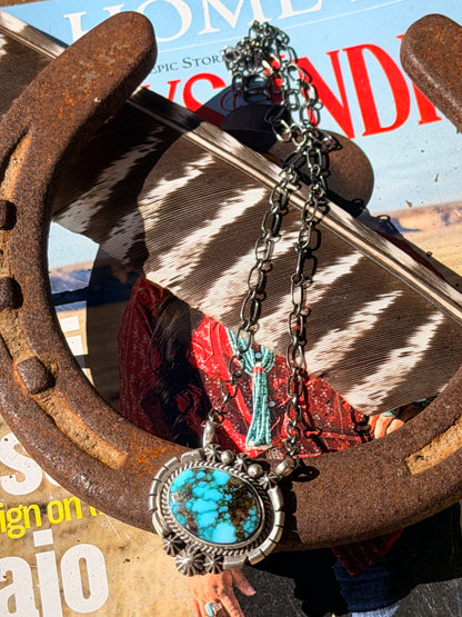 Kingman Web Necklace by Samuel Yellowhair 20”