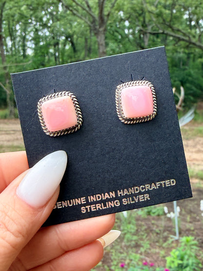 Authentic Pink Conch Shell Studs