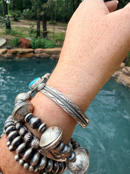 Native Made Turquoise Cuff by Mike Calladitto