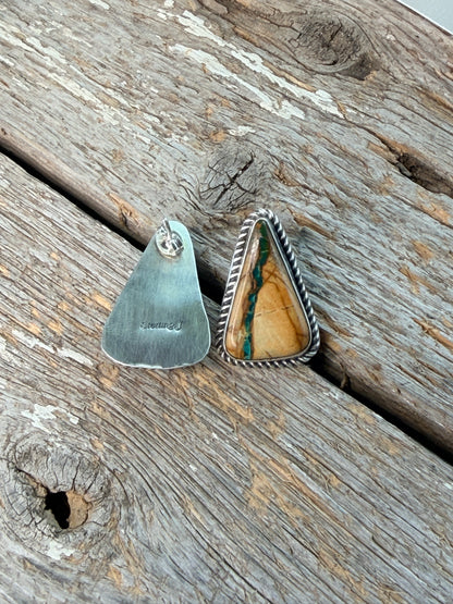 Authentic Native American Sterling Silver Royston Ribbon Post Earring's By Judith Dixon