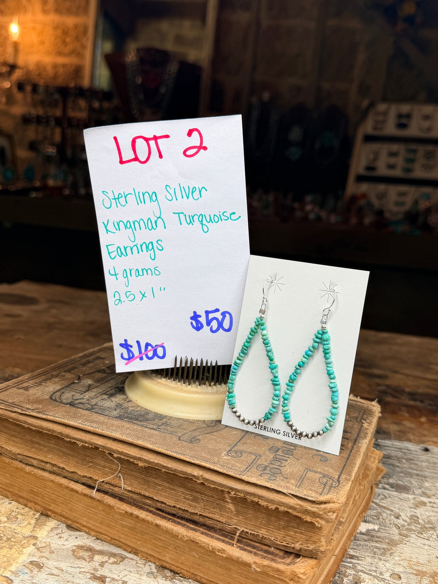 Lot 2 Kingman Turquoise Earrings
