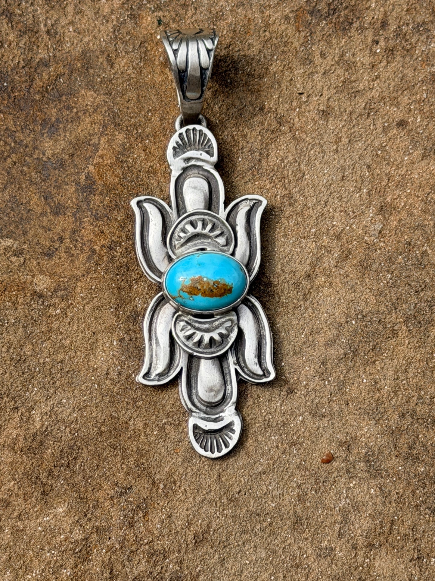 Native Made by Patrick Yazzie Turquoise & Sterling Silver Pendant