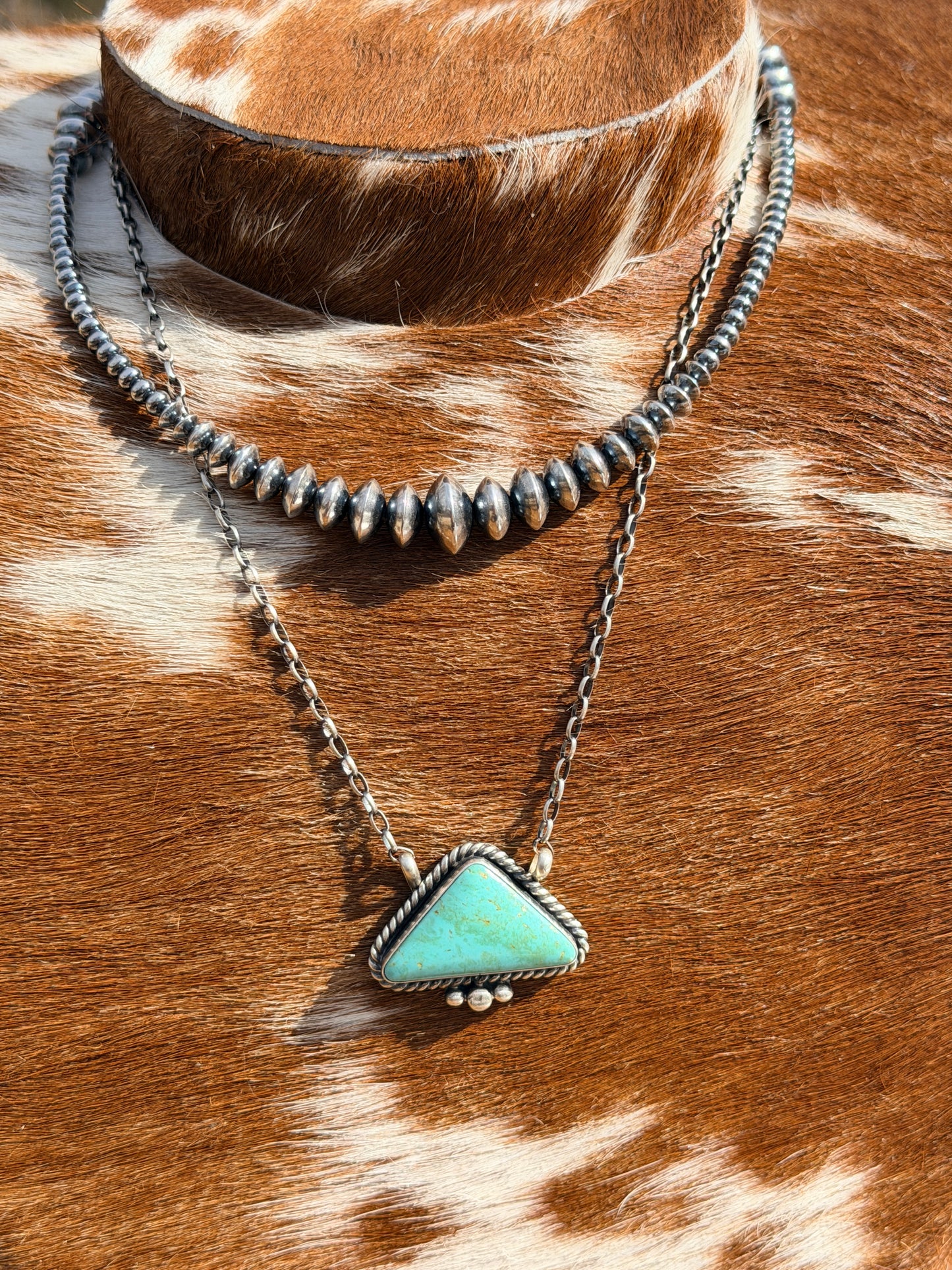 Authentic Judith Dixon Turquoise & Sterling Silver Cluster Necklace