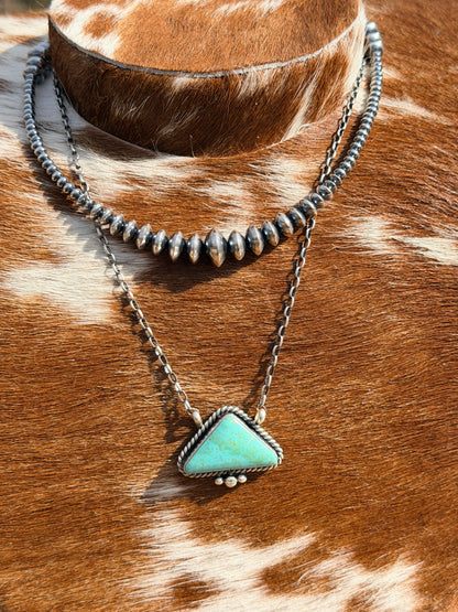 Authentic Judith Dixon Turquoise & Sterling Silver Cluster Necklace