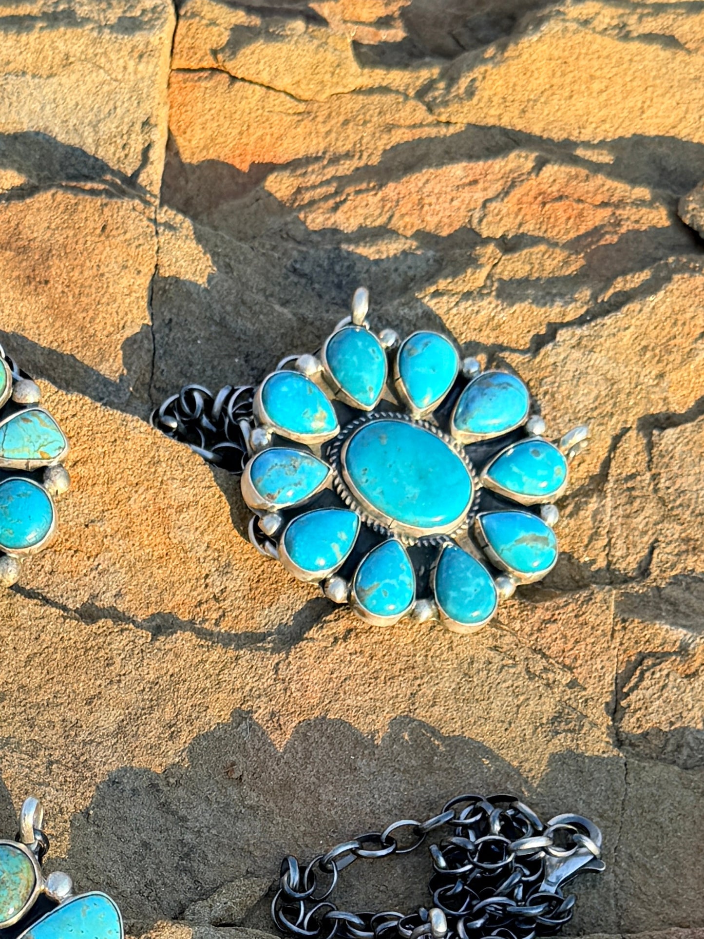 Large Turquoise Cluster Necklace by Geraldine James