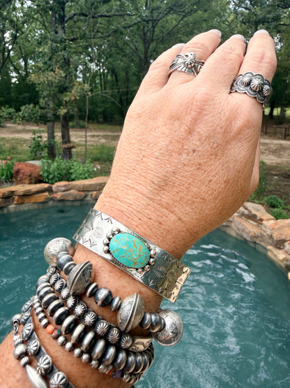 Native Made Turquoise Cuff by Daniel Dakai