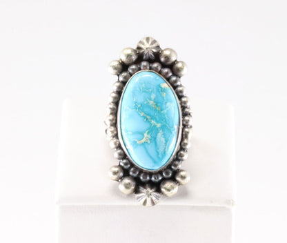 Gorgeous White Water Turquoise Ring by Yellowhorse size 6.5
