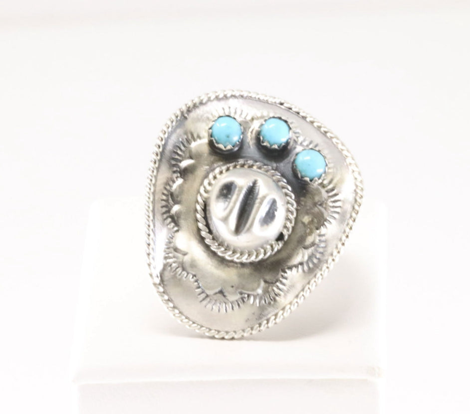 Turquoise Cowboy Hat Ring by Bobby Platero
