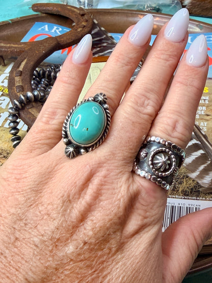 Native Made Adjustable Turquoise Ring