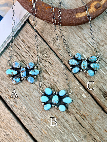 Native Made Golden Hills Cluster Necklace by Bonnie Benally