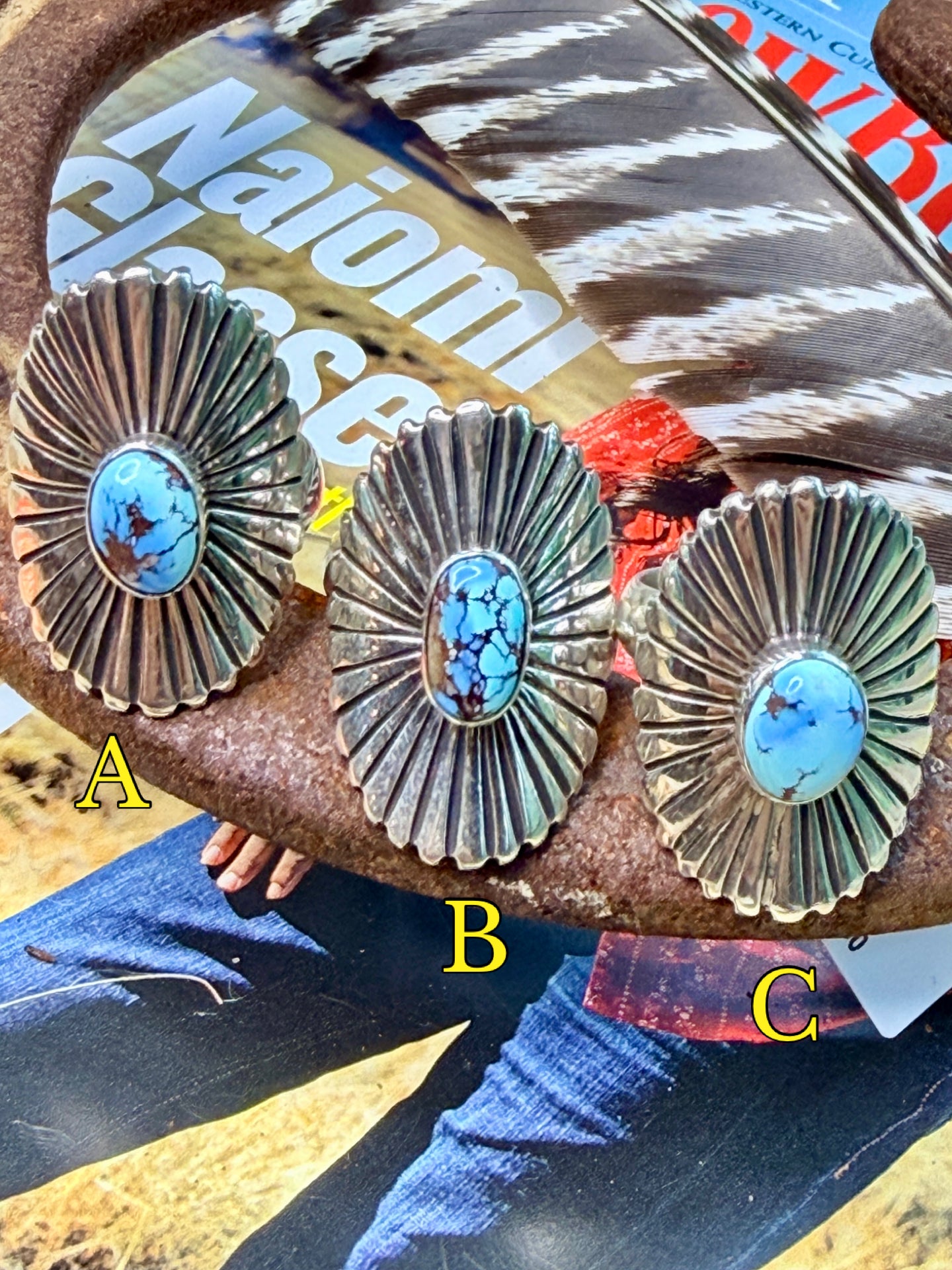 Golden Hills Concho Adjustable Ring by Victor Coriz