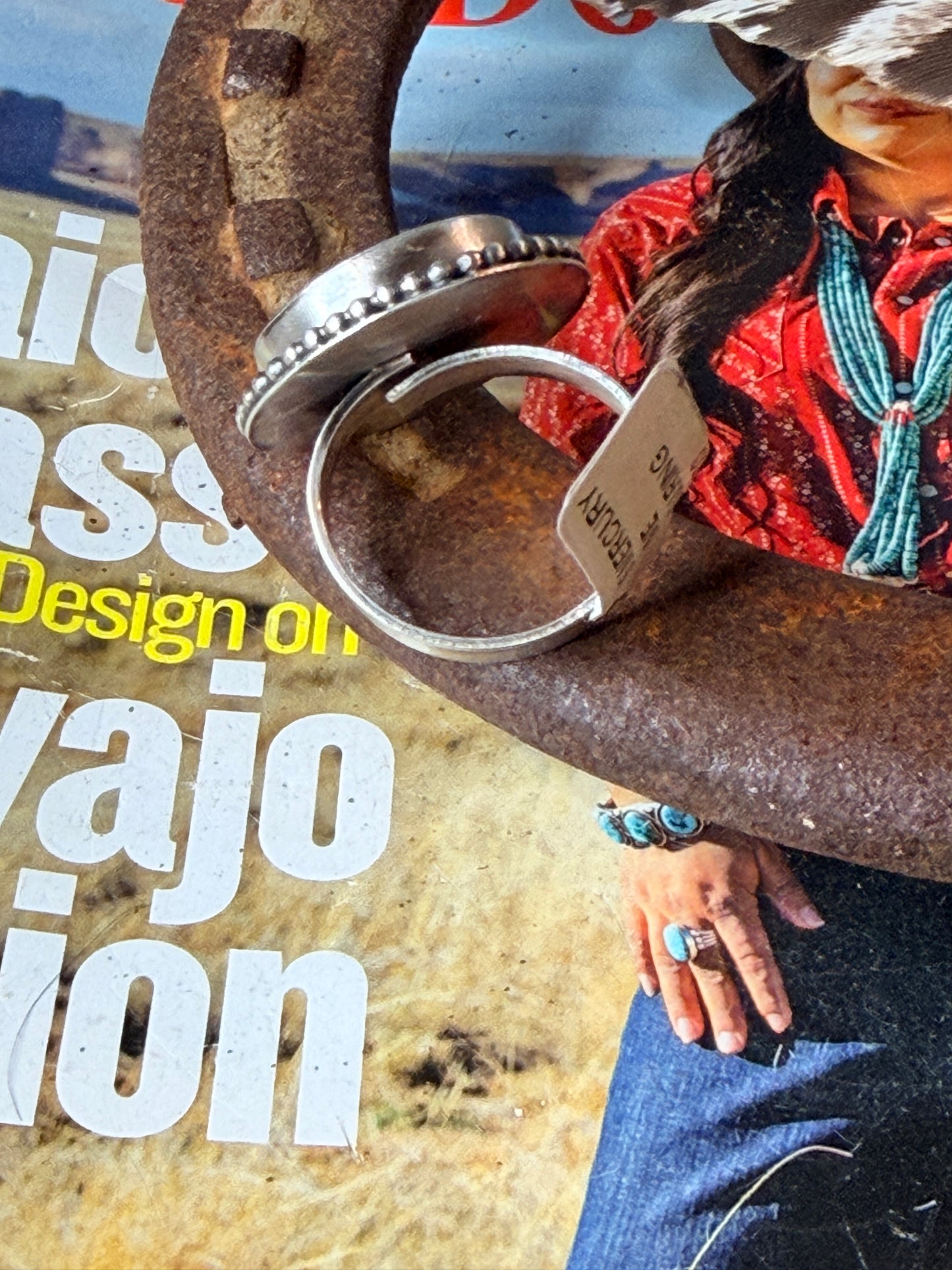 Navajo Handmade Mercury Dime Adjustable Ring by Scott Skeets