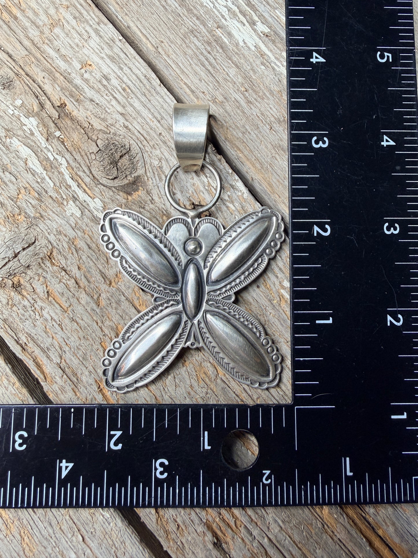 Sterling Silver Butterfly Pendant Necklace by Roland Dixson