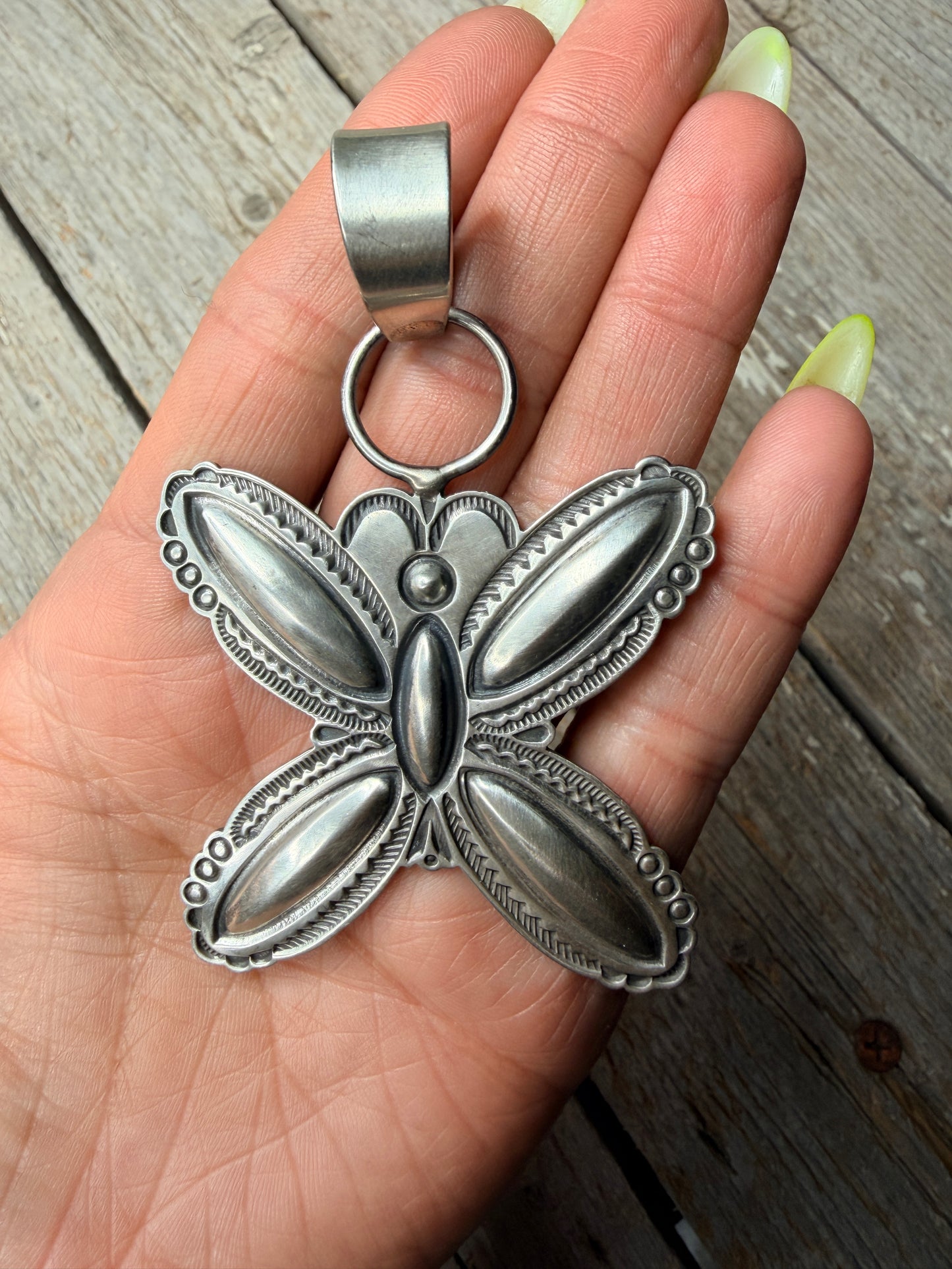 Sterling Silver Butterfly Pendant Necklace by Roland Dixson