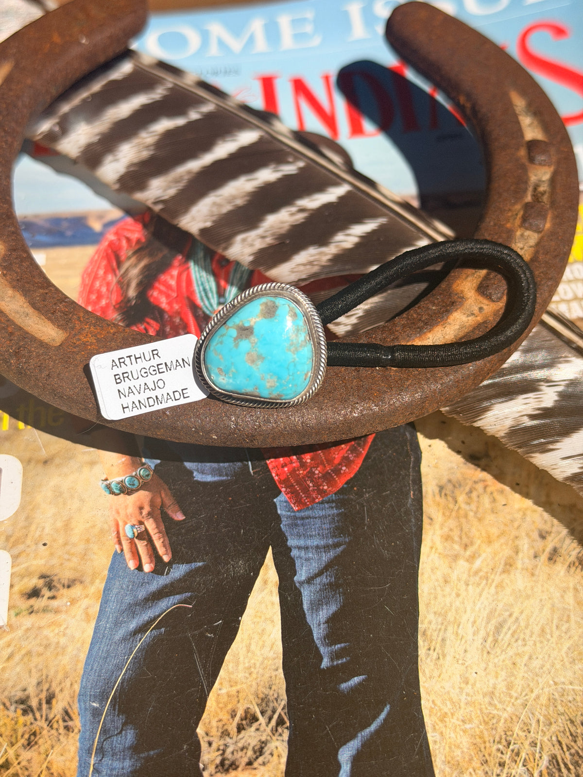Native Made Turquoise Pony Tail Holder