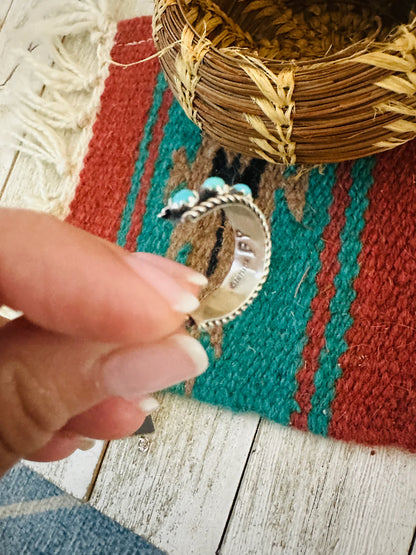 Native Made Turquoise Hoops by Yazzie