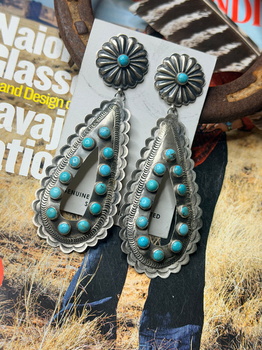 Eugene Charley Concho and Kingman Earrings