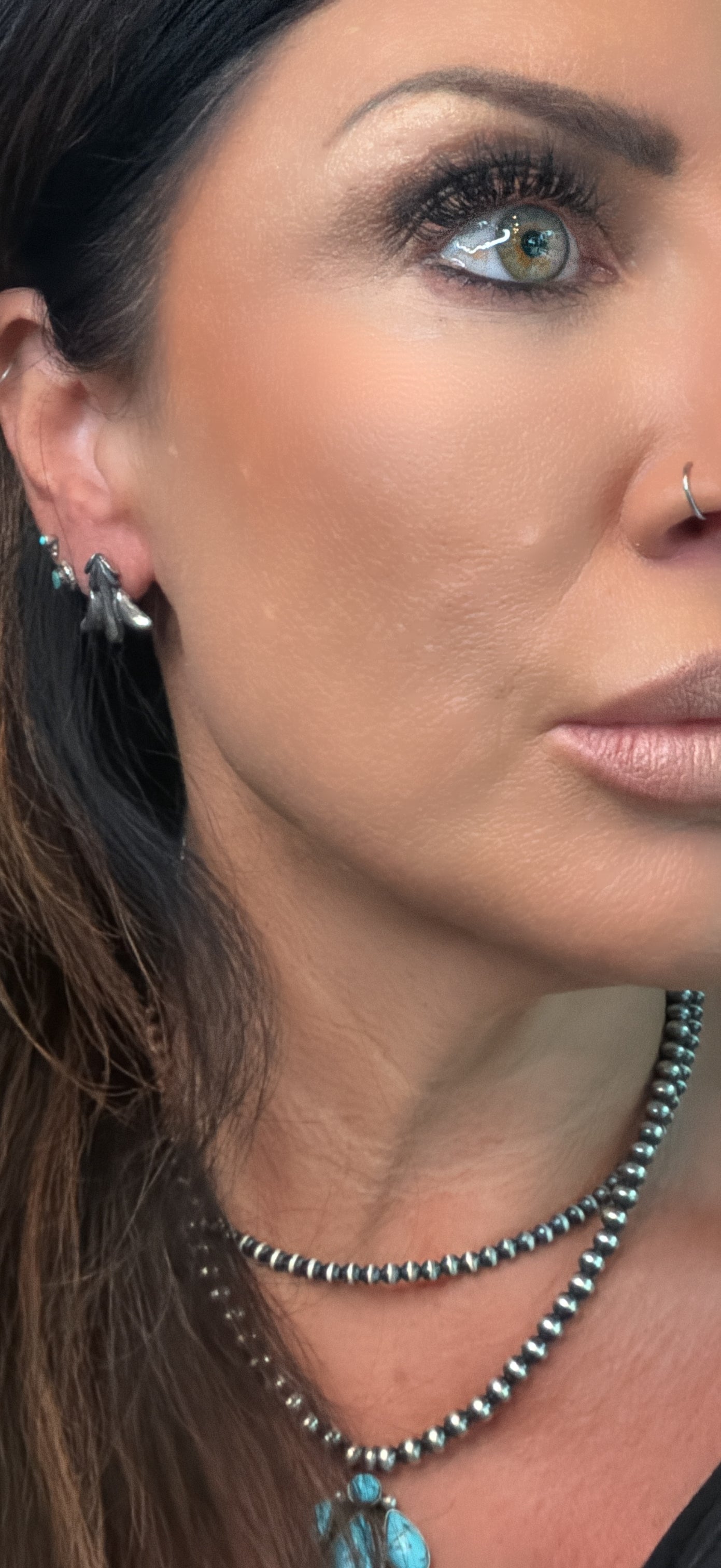 Native Made Sterling Silver Scroll Design Studs by Rita Largo