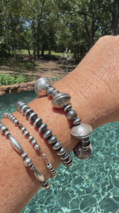 Mercury Dime Coin Bracelet with Round and Saucer Pearls